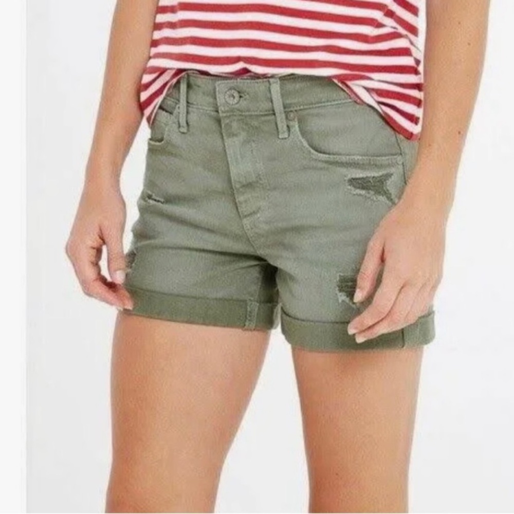 AG Adriano Goldschmied The Hailey Ex Boyfriend roll-up Shorts